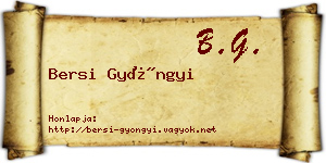 Bersi Gyöngyi névjegykártya